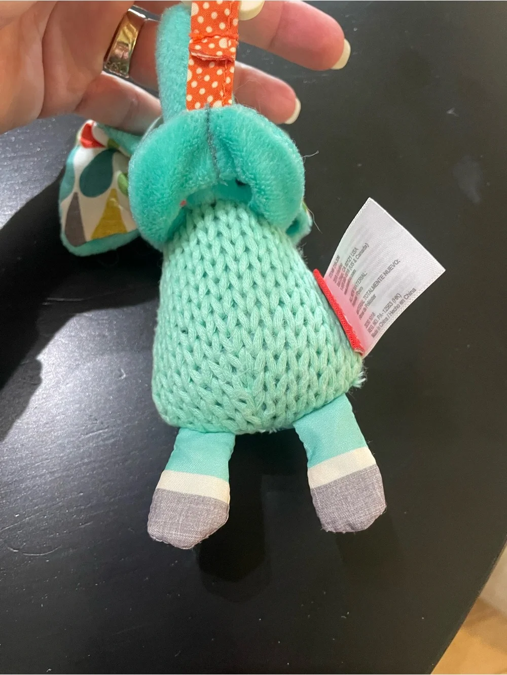 Infantino Baby Plush Elephant Teething Ring chime sounds soothing lovey infant